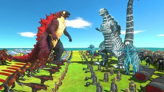 DUNKLEOZiLLA Team VS Black Shin Godzilla Team - Animal Revolt Battle Simulator