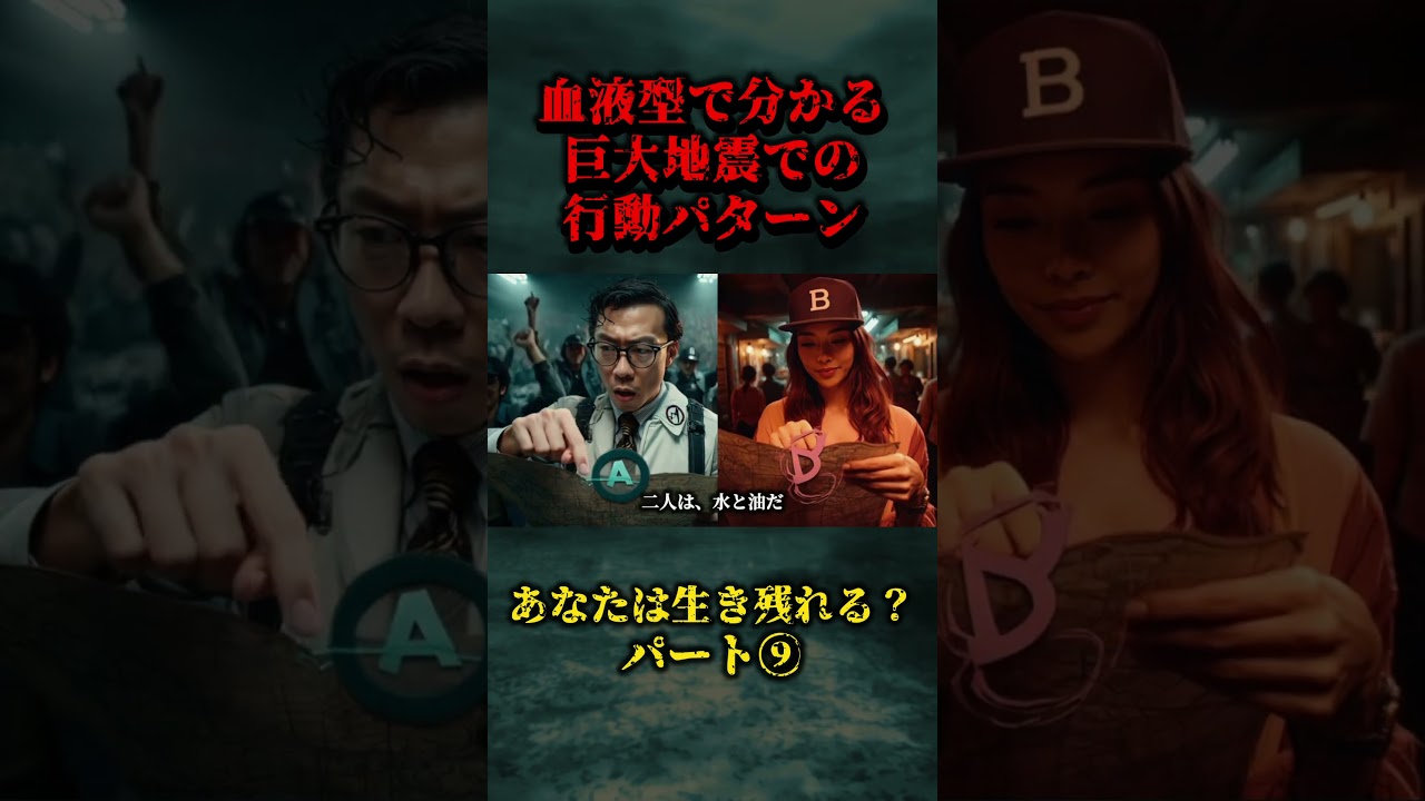 血液型で分かる巨大地震での行動パターン⑨ # 血液型 #性格 #地震 #災害