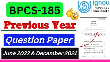 BPCS 185 Previous Year Question Paper in Hindi & English IGNOU | BPCS-185 Important Questions BA BAG