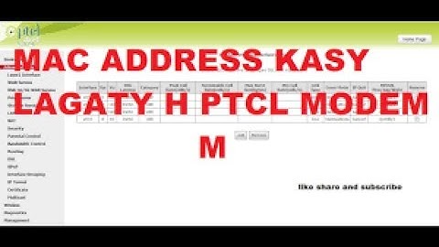 how to add mac address on ptcl modem hindi/urdu