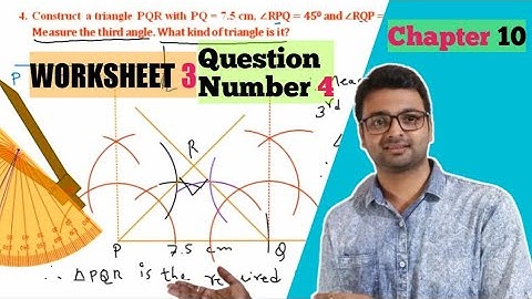 D.A.V. Math | Class 7 |Ch 10 | Construction of Triangles | Worksheet 3 | Q.No.4 | Art Of Mathematica