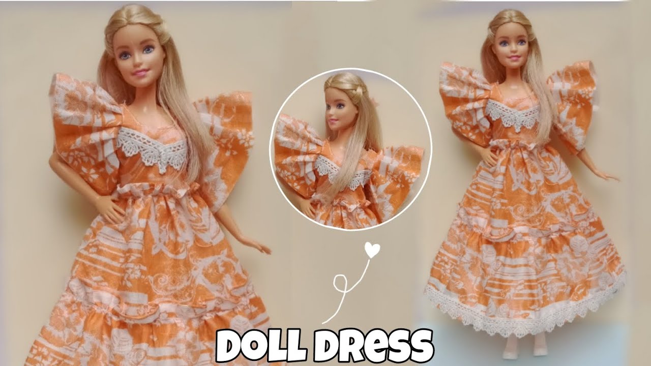 Doll dress 👗 | How to make doll dress 🌺 | easy tutorial