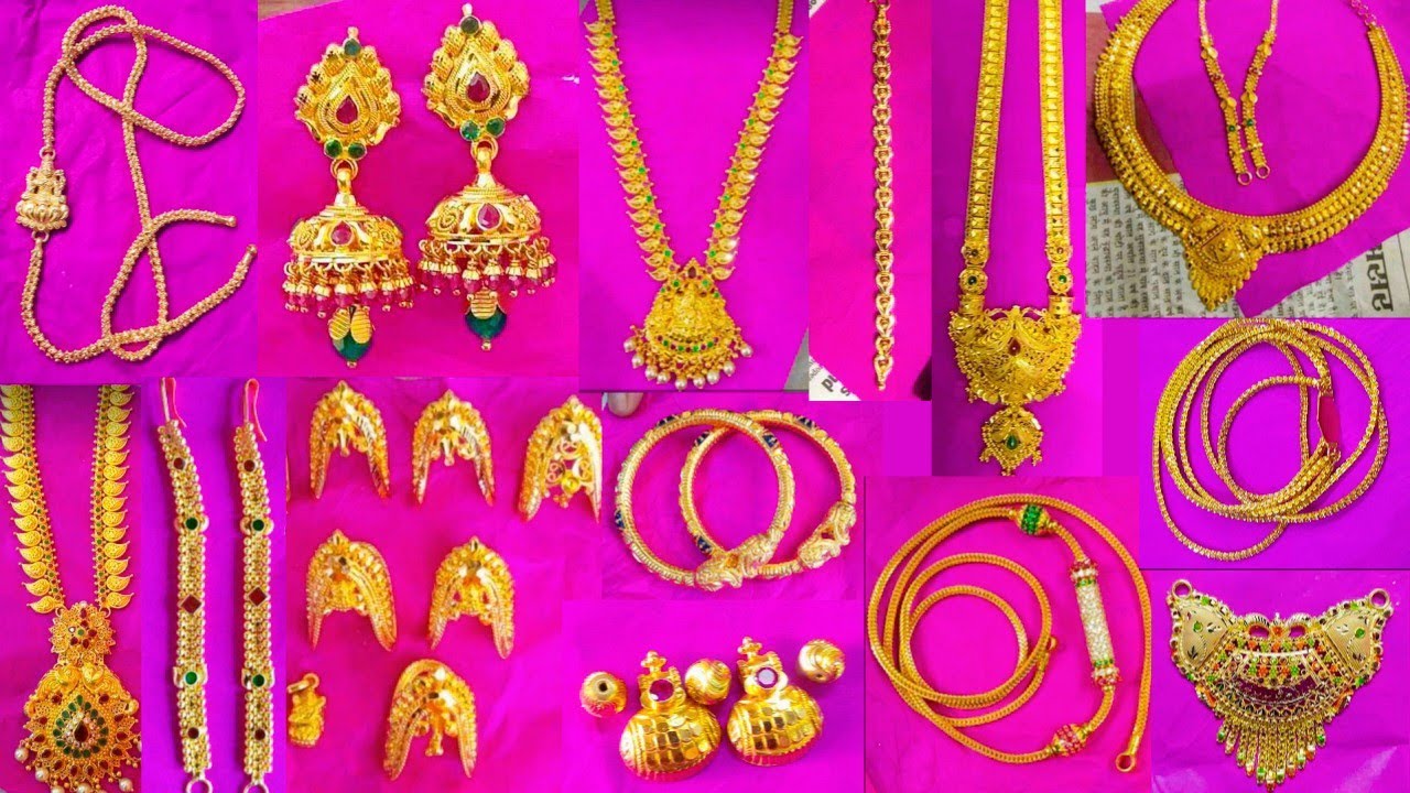 Top gold jewellery collection with weight jewelry designs YouTube