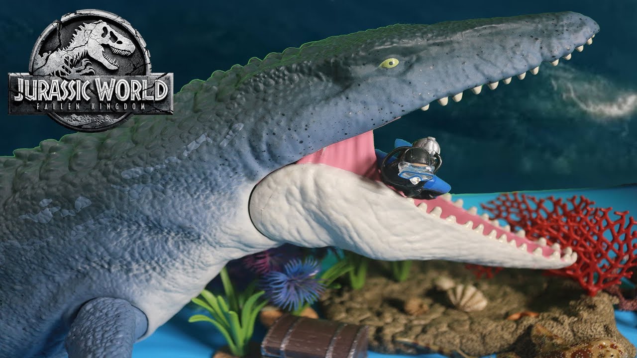 MOSASAURUS - DINOSAURS FOR CHILDREN - CORAL SCHLEICH DIVER -JURASSIC WORLD  DINOSAUR TOYS - YouTube