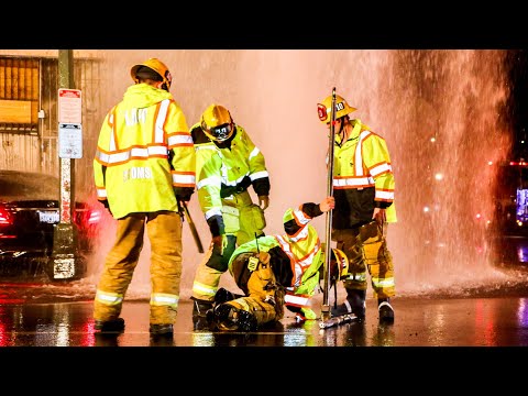 LAFD Task Force 10: Mercedes Sheers Hydrant On New Year’s Eve