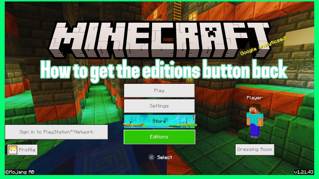 How to get your editions button back in Minecraft
