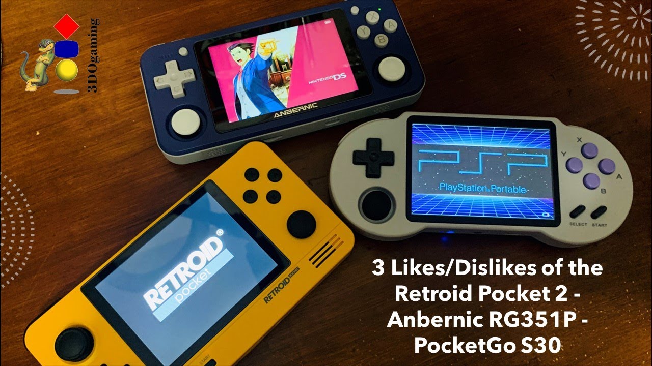 Comparing the Retroid Pocket 2 Anbernic RG351P PocketGo S30 3
