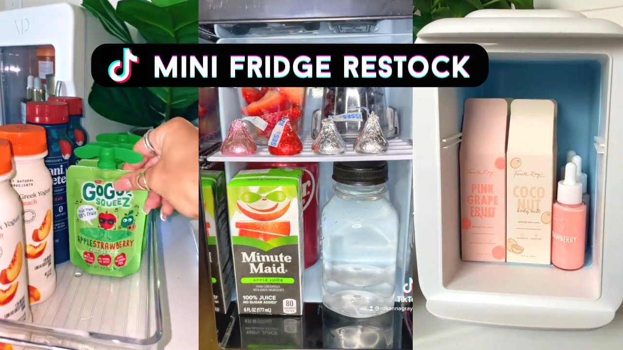 Restocking Mini Fridge mini fridge restocking compilation💫 satisfying organization | Asmr ...