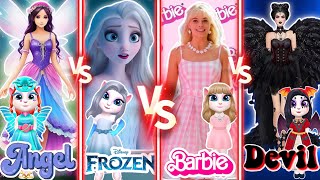 My talking angela 2 || Mommy long legs vS Barbie 💗 vS Elsa in Frozen || cosplay