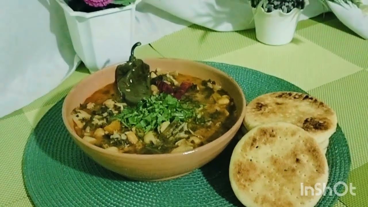 وصفة شتوية بالفول والسبانخ او السلق بنينة روعة نقدموها مع خبز الفطير و لا اروع