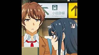 Sakuta tossed his phone into the sea #anime #animemoments #funnymoments