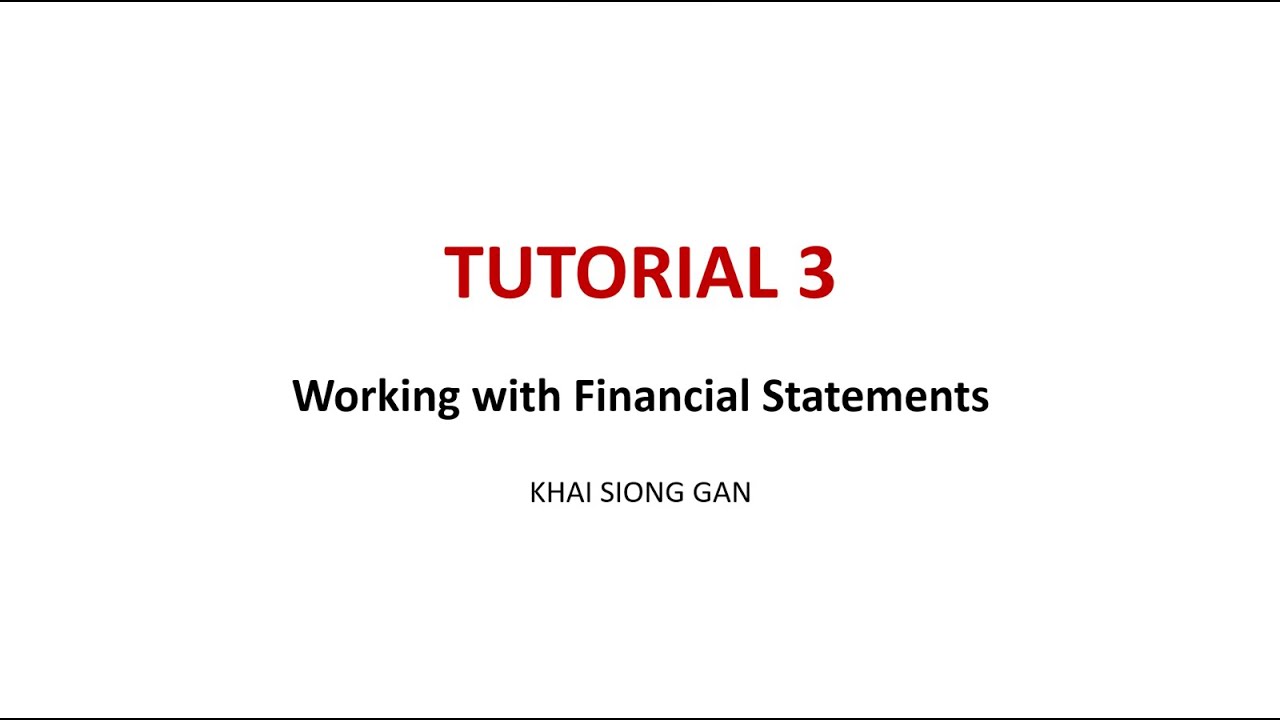 Intro to Finance | Tutorial 3 | Financial Ratios - YouTube