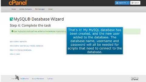 How To Setup A Database Using The Mysql Database Wizard In Cpanel  By webanchor.net