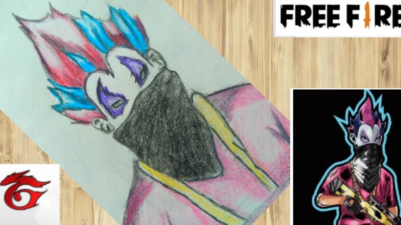 Free fire character Drawing // free fire joker Drawing// character