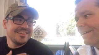 James Brown meets a friend on the bus in Cleveland