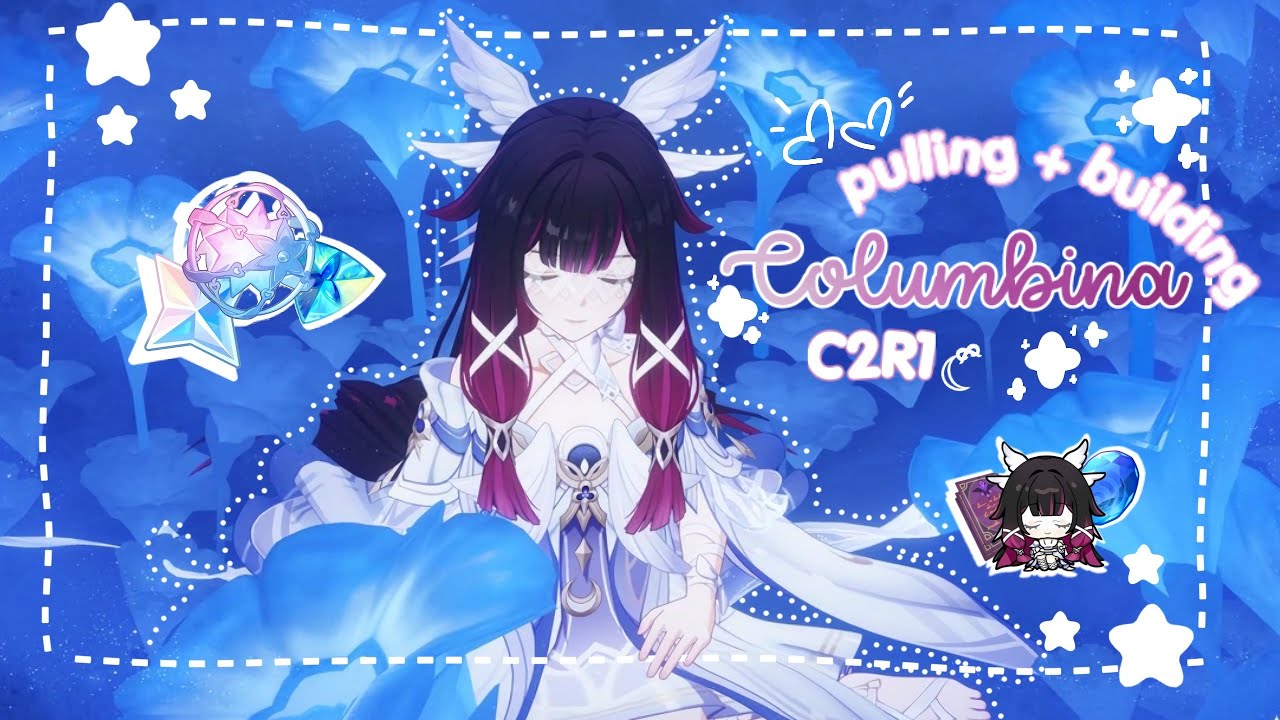 pulling + building Columbina, c2r1 🌙🎀| cozy genshin impact gameplay ⋆.𐙚 ̊