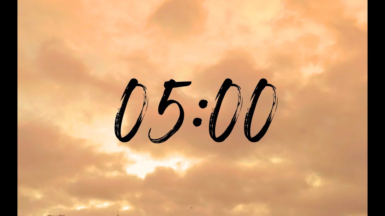 5 Minute Silent Classroom Countdown Timer | Warm Yellow & Orange Cloud ...