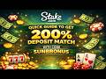🔥 Stake.com Par 200% Deposit Match Kaise Le? Code SUNBBONUS Guide