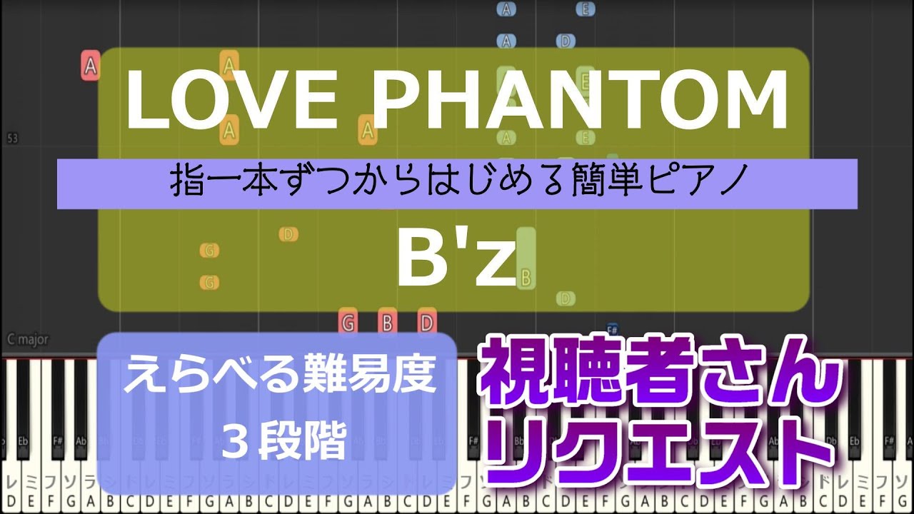 指一本ずつからはじめる簡単ピアノ】LOVE PHANTOM/B'z X-ファイル主題