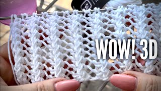 ПРОСТО!💓БЫСТРО!💓ВОЛШЕБНО!💓 Двусторонний ажур 3D: повторяем всего 1 ряд! Magic knitting pattern