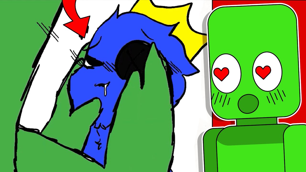 Green slaps Blue- 💀[🌈Rainbow Friends 🌈] 