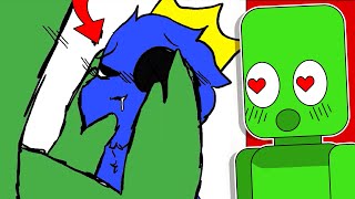 Blue x Green react to Green x Blue | Rainbow Friends react to meme - Rainbow Friends Animations