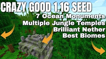 Beste Minecraft-seed voor Minecraft 1.16.2 Survival - 7 oceaanmonumenten, 4 jungletempels, briljant