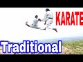 Traditional karate practice on hills