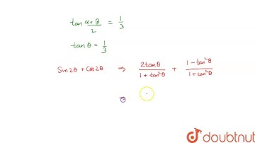 If `cosalpha+cosbeta=(3)/(2)and"sin"alpha+sinbeta=(1)/(2)andtheta`  is the arithmetic mean  of