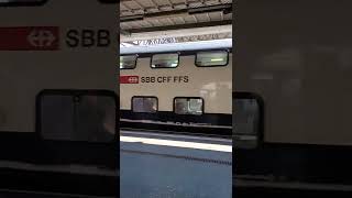 Swiss IC 1 train leaves from Lausanne station