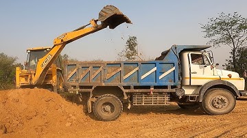 Jcb Backhoe And Tipper | JCB Front Bucket Loading Soil @droneplanet2040