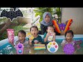 TANTANGAN MAKANAN SATU WARNA POP IT 🍭 Di kolam renang | Salsa and family