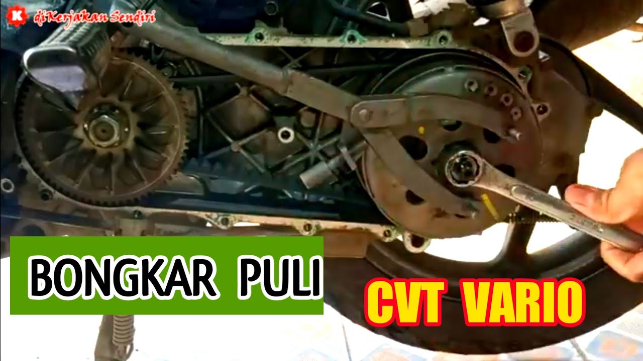 cara bongkar pasang puli depan dan belakang dari motor vario 110 karbu - ganti kampas ganda vario