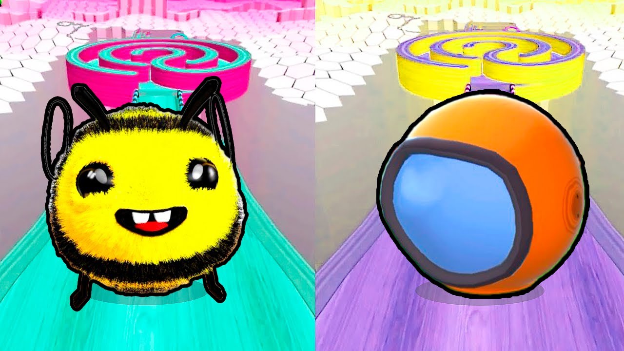 Who’s Faster? Spacesuit Ball or Bee Ball – Going Balls vs Circus Ball! Race 965