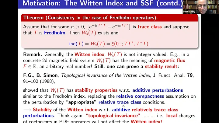 Fritz Gesztesy, second talk on 6 May 2022