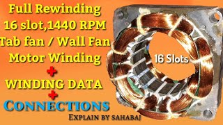 16 slot 1440 RPM table fan winding | canvart to 3wire table fan connection hi speed table fen