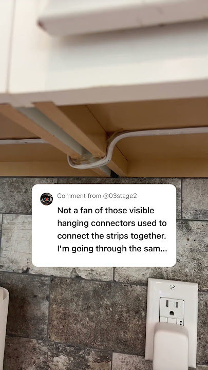 View of Philips Hue strip lights under cabinets