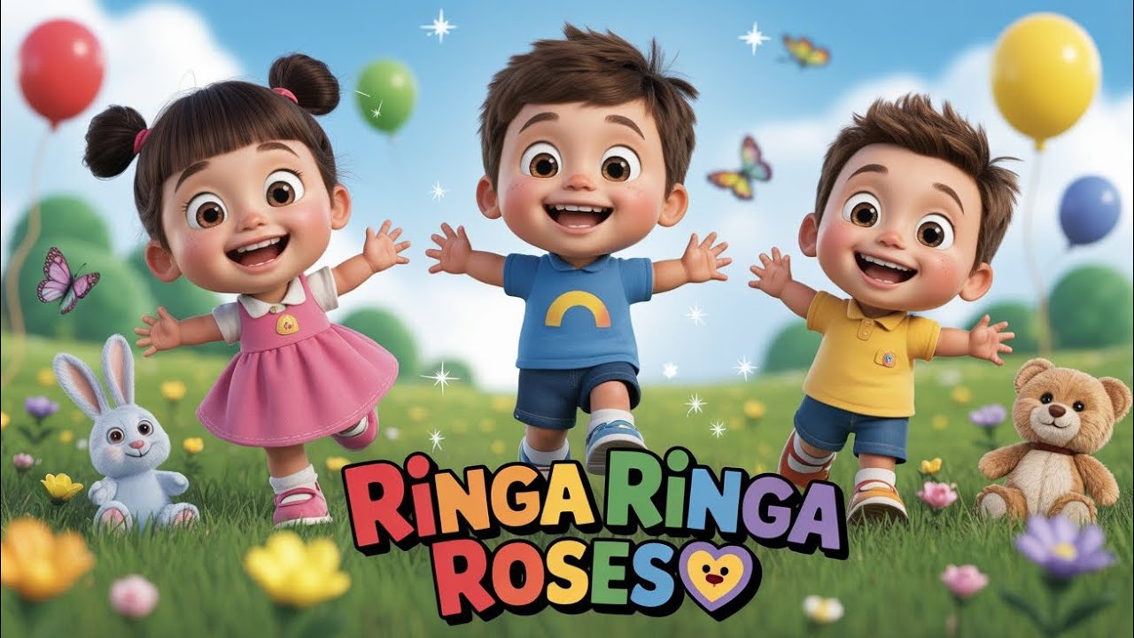 Ringa Ringa Roses – Extended Nursery Rhyme in 3D | Fun Kids Song ...