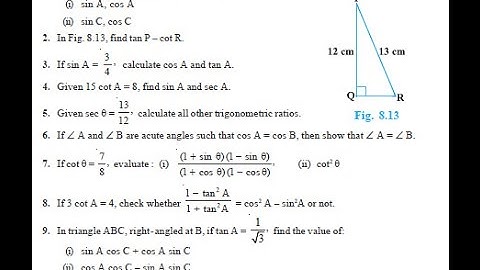 CBSE 10th Class Exercise 8.1 ....Q.No 8