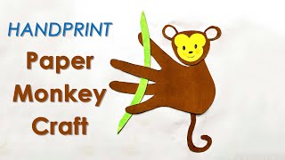 Handprint Paper Monkey Craft | Pre-school project for kids