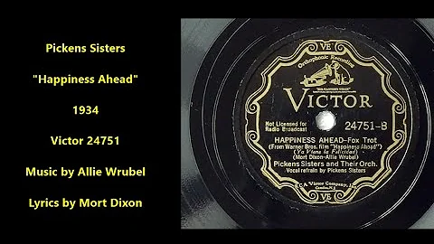 Pickens Sisters "Happiness Ahead" (1934) Victor 24...
