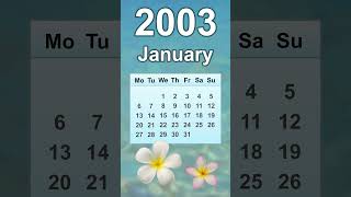 January 2003 Calendar