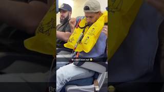 Bro really tested the life jacket! 😭✈️
