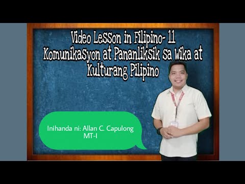 Video Lesson in Filipino -11 Komunikasyon at Pananaliksik