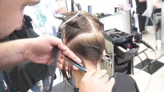 AMAZING HAIRCUT  SHORT UNDERCUT PIXIE BOB | BLONDE HAIR
