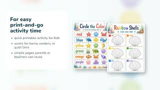 Ocean Color Splash | Color Worksheets | Printable PDF | Etsy | 12