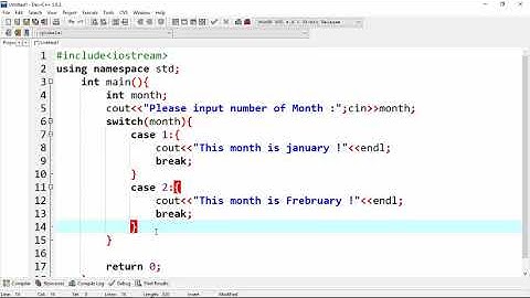 example switch case in c++ programming langauages