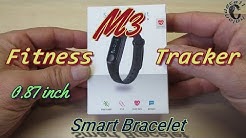 M3 0.87" Fitness Tracker Smart Bracelet, Heart Rate, Blood Pressure, Remote camera, Sleep Monitor