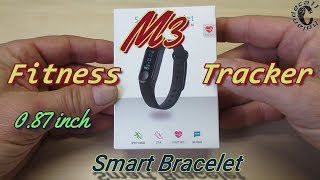 M3 0.87&quot; Fitness Tracker Smart Bracelet, Heart Rate, Blood Pressure, Remote camera, Sleep Monitor