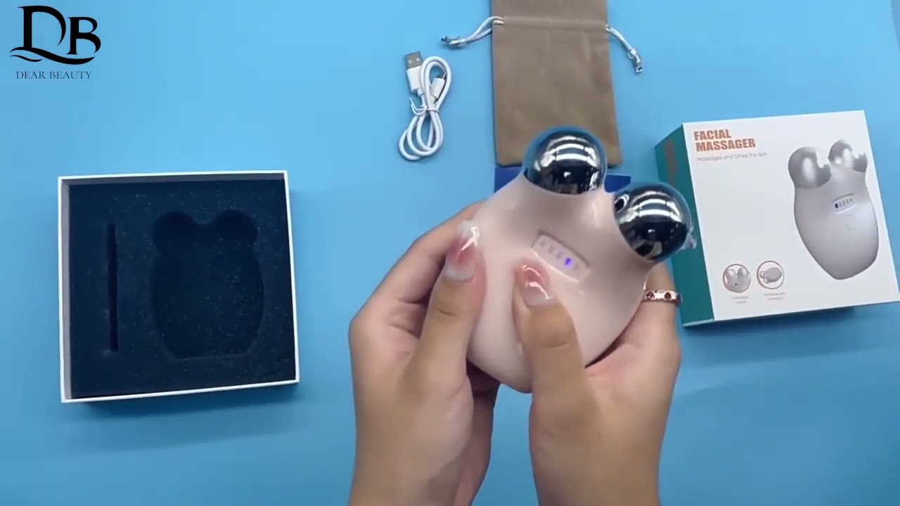 Microcurrent Face Roller Massager Face Lifting Machine 3D Facial Massage Roller Anti Wrinkle Tighten